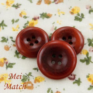 Botones de corozo marrón rojizo, 15 mm, 17,5 mm, 20 mm, 21,5 mm o 25 mm, paquete de 10 (B1038)