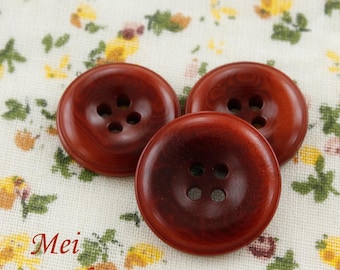 Corozo Buttons Reddish Brown,  15mm, 17.5mm, 20mm, 21.5mm or 25mm, Pack of 10(B1038)