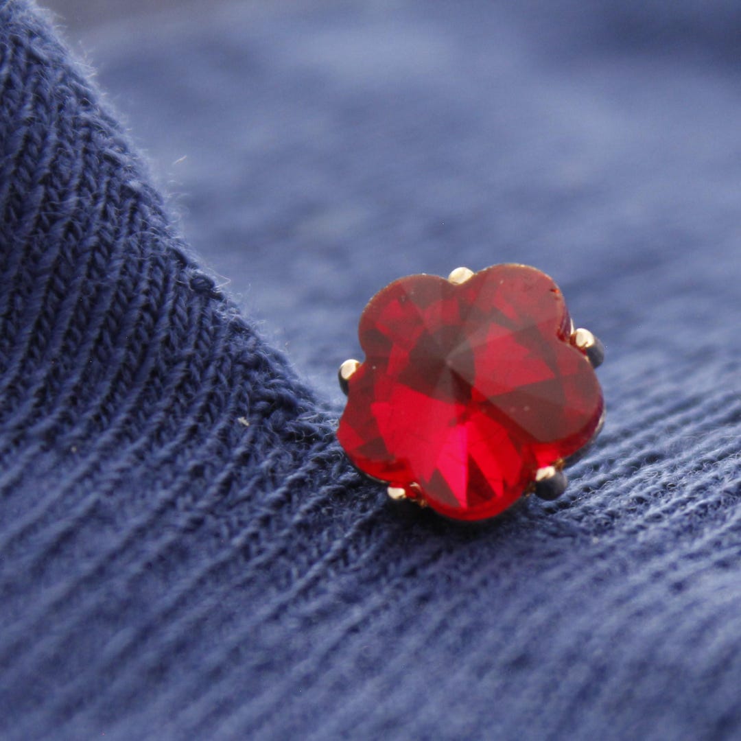 Rhinestone Buttons, Flower Shape, Available in Red, Green, Orange,black ...