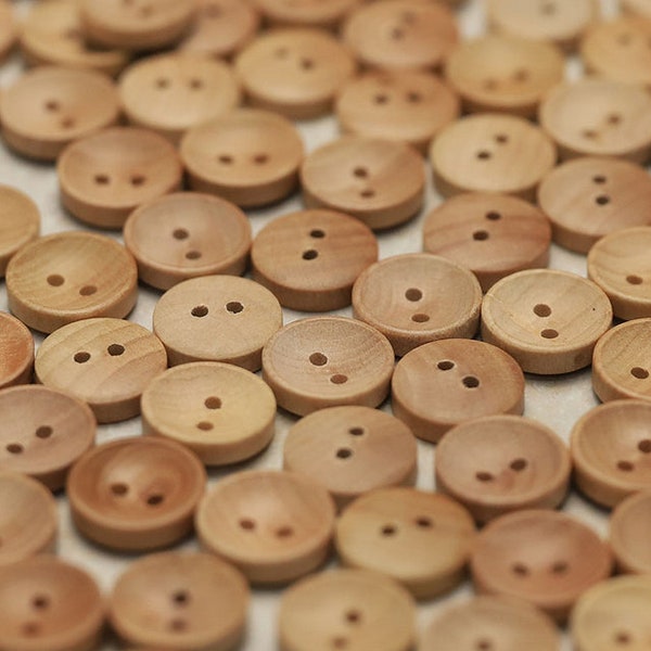 Two Holes Wood Buttons,12mm to 23mm,Pack of 10(B396)