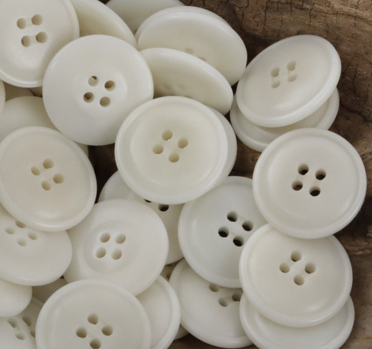 Wide Rim Natural Button Off White Buttons, Natural Corozo, Rim Design, 15mm, 20mm, 25mm, Pack ...
