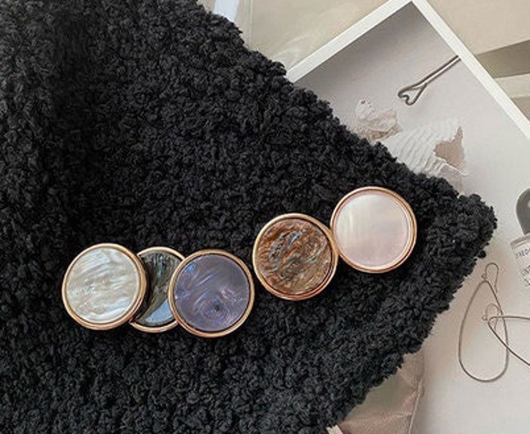 5PCS Iridescent Pearl Shell Effect Buttons With Metal Shank, 18mm to ...