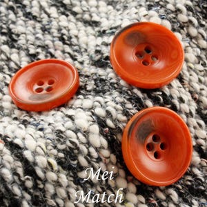 Botão de corozo laranja queimado natural, 15 mm, 17,5 mm, 20 mm ou 22,5 mm, pacote com 10 (B1336)