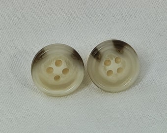Glossy Buttons with Brown Spot Shaded, 15mm to 28mm, Pack of 10(B139)