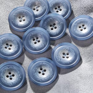 Botones en tonos gris azulado ahumado suave, 15 mm, 20 mm, 25 mm, paquete de 10 (B1771)