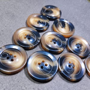 Botones grandes de plástico marrón para abrigo, 25 mm, 28 mm o 30 mm, paquete de 10 (B934)