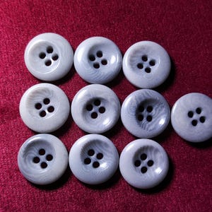 Natural Corozo 4-Hole Sewing Buttons, Grey, 15mm or 20mm, Pack of 10(B1934)