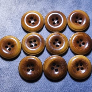 Boutons ronds en corozo marron foncé, 15 mm, 17,5 mm, 20 mm, 21,5 mm ou 25 mm, lot de 10(B882)