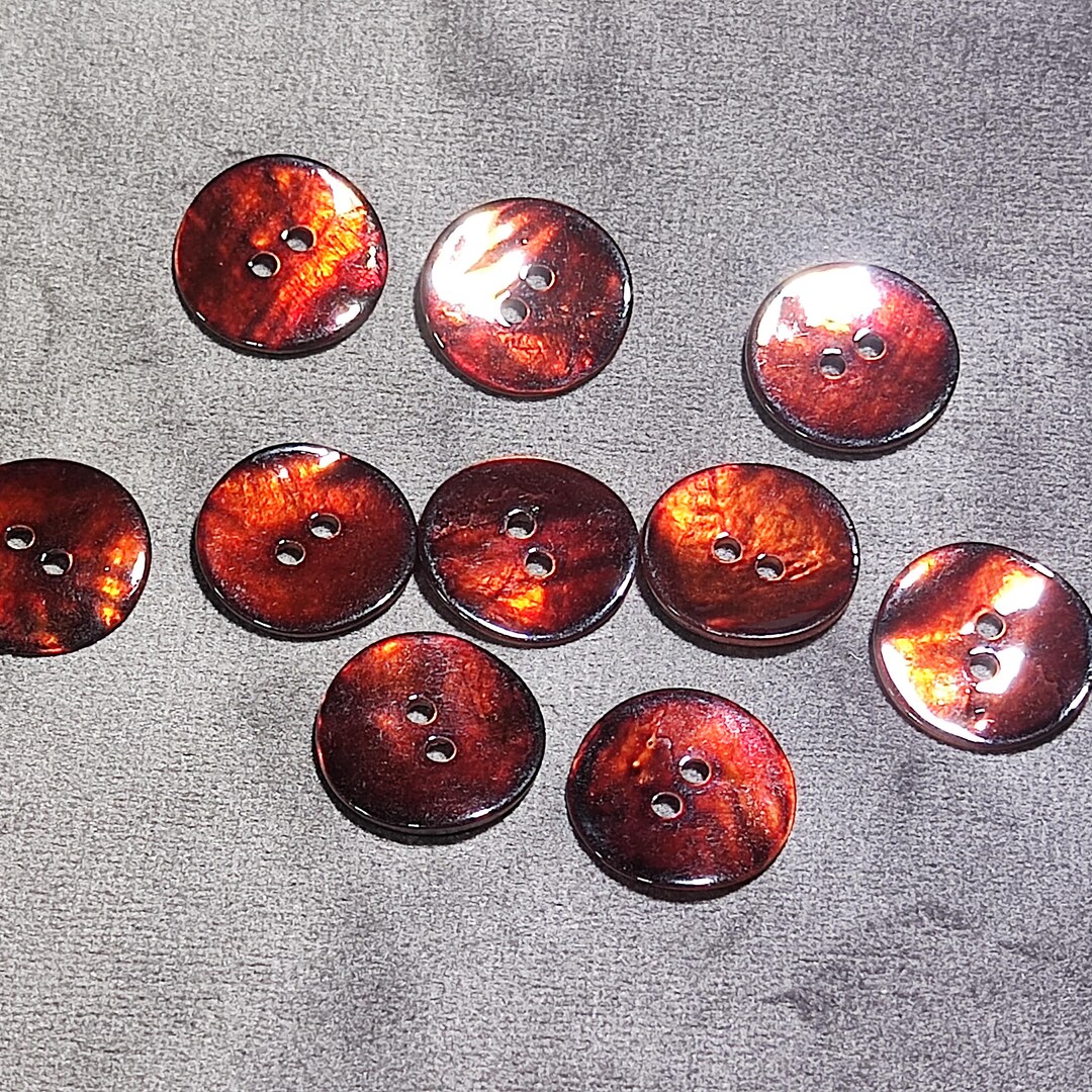 Shell Button Brown Shell Buttons, Rusty Brown With Natural Variations, 10mm, 12.5mm,15mm ...