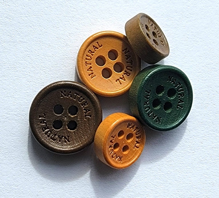 Orange, brown & dark green Buttons for Crafts Sewing Scrapbooks and Quilts.  Assorted sizes including small orange, brown & dark green buttons