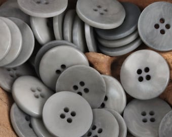 Botones planos Corozo grises, 11,5 mm, 15 mm, 17,5 mm, 20 mm o 25 mm, paquete de 10 (B755)