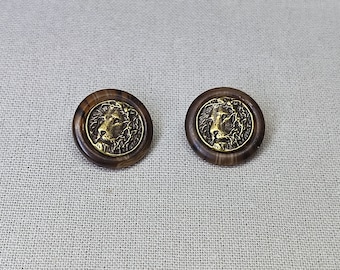 Lonely Lion Head Buttons, Metal and Resin Buttons, 14mm to 25mm（B053）