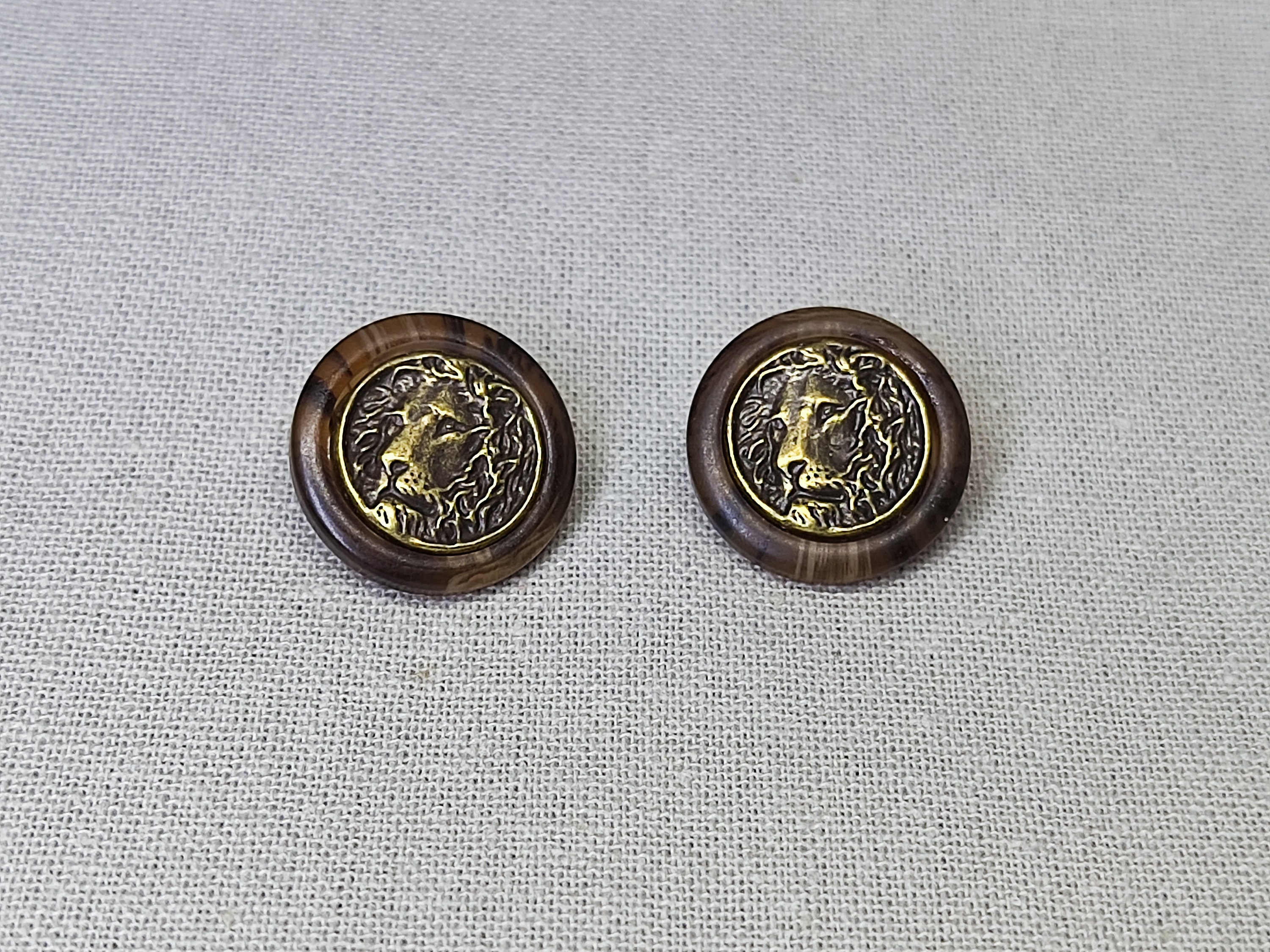 Gold Metal Blazer Buttons Set - Plain Grain