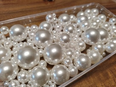 130 VTG NOS SMALL NO HOLE & 1 HOLE FAUX PEARLS LOT 2mm- 4mm JEWELRY REPAIR  CRAFT