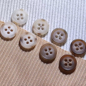 Beige overhemdknopen, 'luipaardvlek'-ontwerp, 9 mm, 10 mm of 11,5 mm, verpakking van 10 (B919)