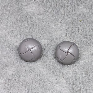 Dome Leather Buttons Grey, 15mm to 25mm, Pack of 10(B295)