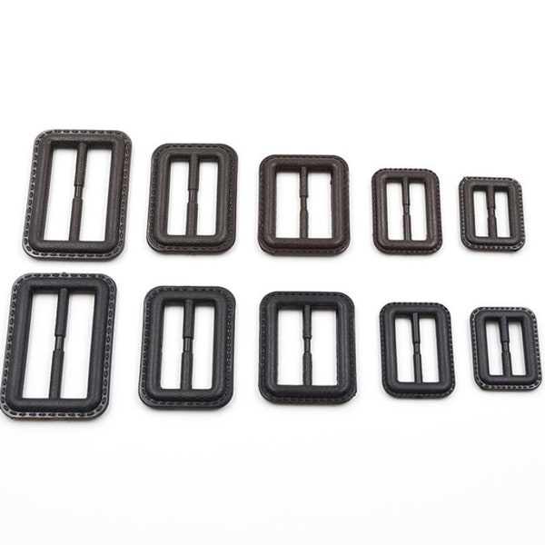 Rectangle Buckle Resin, Black or Brown, 5 Size, Pack of 2(B087)