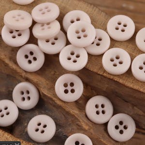 Shirt Buttons Light Pink, 4 Holes, 11.5mm/0.45&quot;, Natural Corozo, Pack of 10(B967)