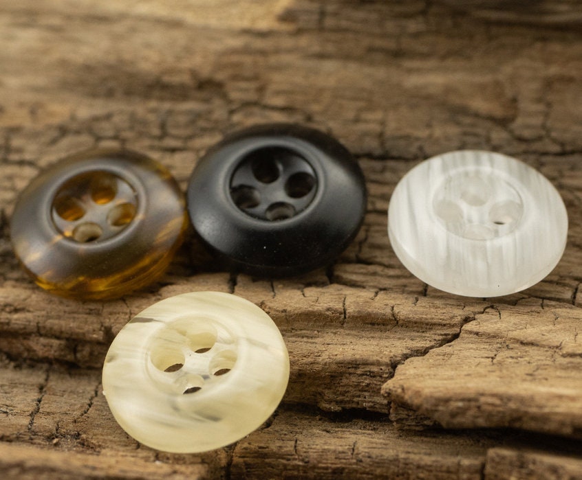 Small Round Buttons Small Round 4 Hole Buttons, Resin, White, Beige, Brown, or Black, 10mm ...