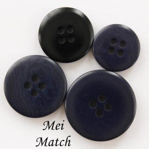 Bottoni Trasparenti In Resina, 2 Fori, Tinta Blu (simil Vetro), Misure 11.5mm - 23mm, Venduti In Pacchetto