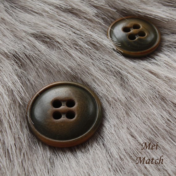 Lot De 10 Boutons En Corozo Véritable 20-23 Mm - Brun Foncé Et Noir, Vintage, Pour Couture/déco