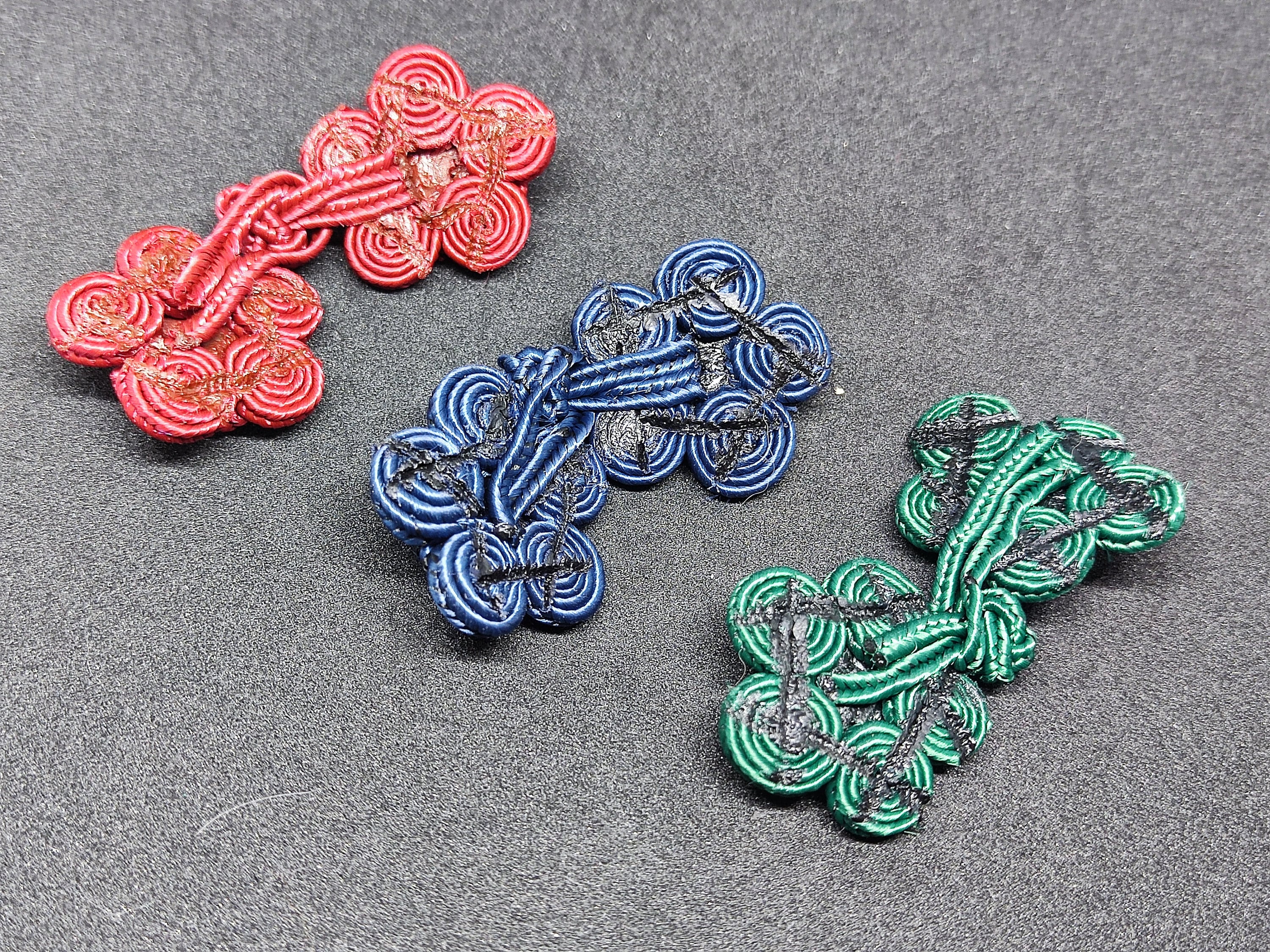 Chinese Frog Closures, Sakura Flower Design, 18 Colors, Set of 5