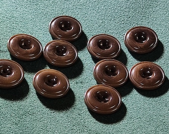 Corozo Knöpfe kaffeebraun, 11,5 mm, 15 mm, 18 mm, 20 mm, 23 mm, 25 mm, natürliche Farbe kann variieren, 10er-Pack (B1397)