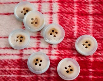 Buttons Light Blue, 4 Holes, 15mm, 20mm, 25mm, Pack of 10(B647)