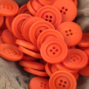 Botões Vermelhos Laranja, 4 Furos, Corozo, Disponíveis em 11,5 mm, 15 mm, 17,5 mm ou 20 mm, Pacote com 10 (B1194)