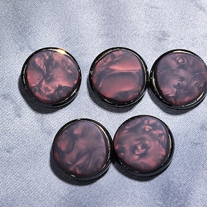 Dark Brown Marble Plastic Coat Buttons with Metal Shank, Color shifts slightly in light, 25mm, 30mm, Pack of 5(B1957)