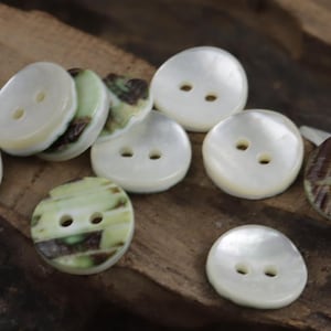 Mother of Pearl Shell Buttons, One Side is White, the Other Size is ...