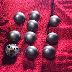 Knoppen metalen koepelschacht, oudzilverkleur, 15 mm, 18 mm, 20 mm, verpakking van 10 (B1854)