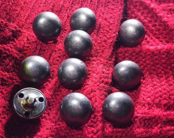 Boutons tige bombée en métal, ton argent vieilli, 15 mm, 18 mm, 20 mm, lot de 10(B1854)