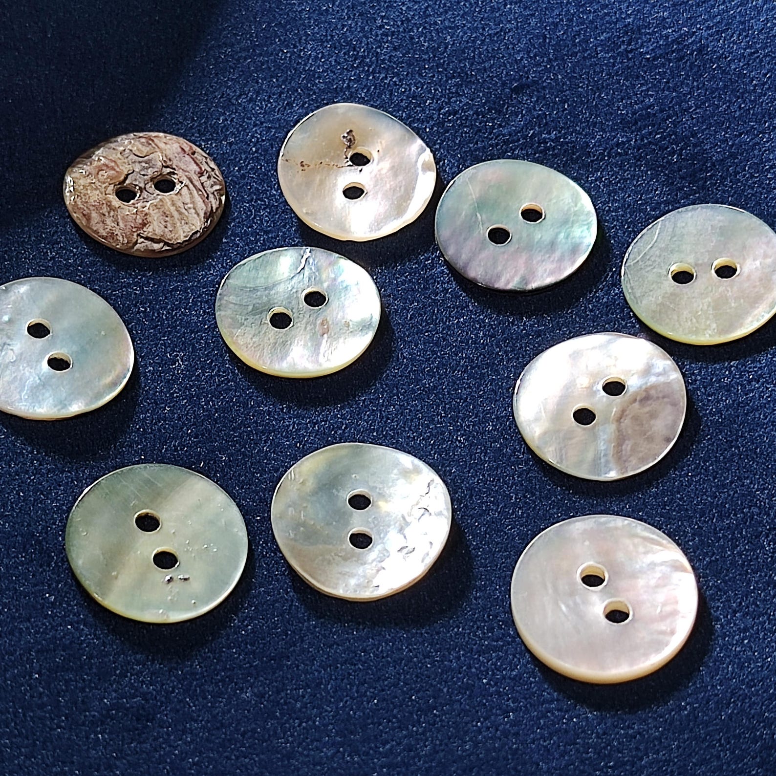 Natural Shell Buttons, Mother of Pearl Shell, Color May Vary Due to ...