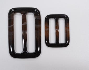 Warm Brown Tortoiseshell Pattern Plastic Buckles, Fits 30/40/50 mm Belts, Pack of 5(B2032)
