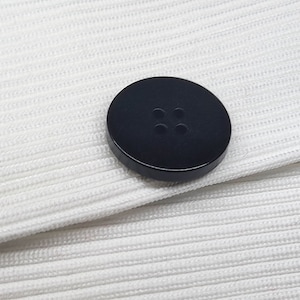 Flat 4 Holes Buttons Black, Corozo,  15mm, 18mm, 20mm 23mm or 25mm, Pack of 10(B613)