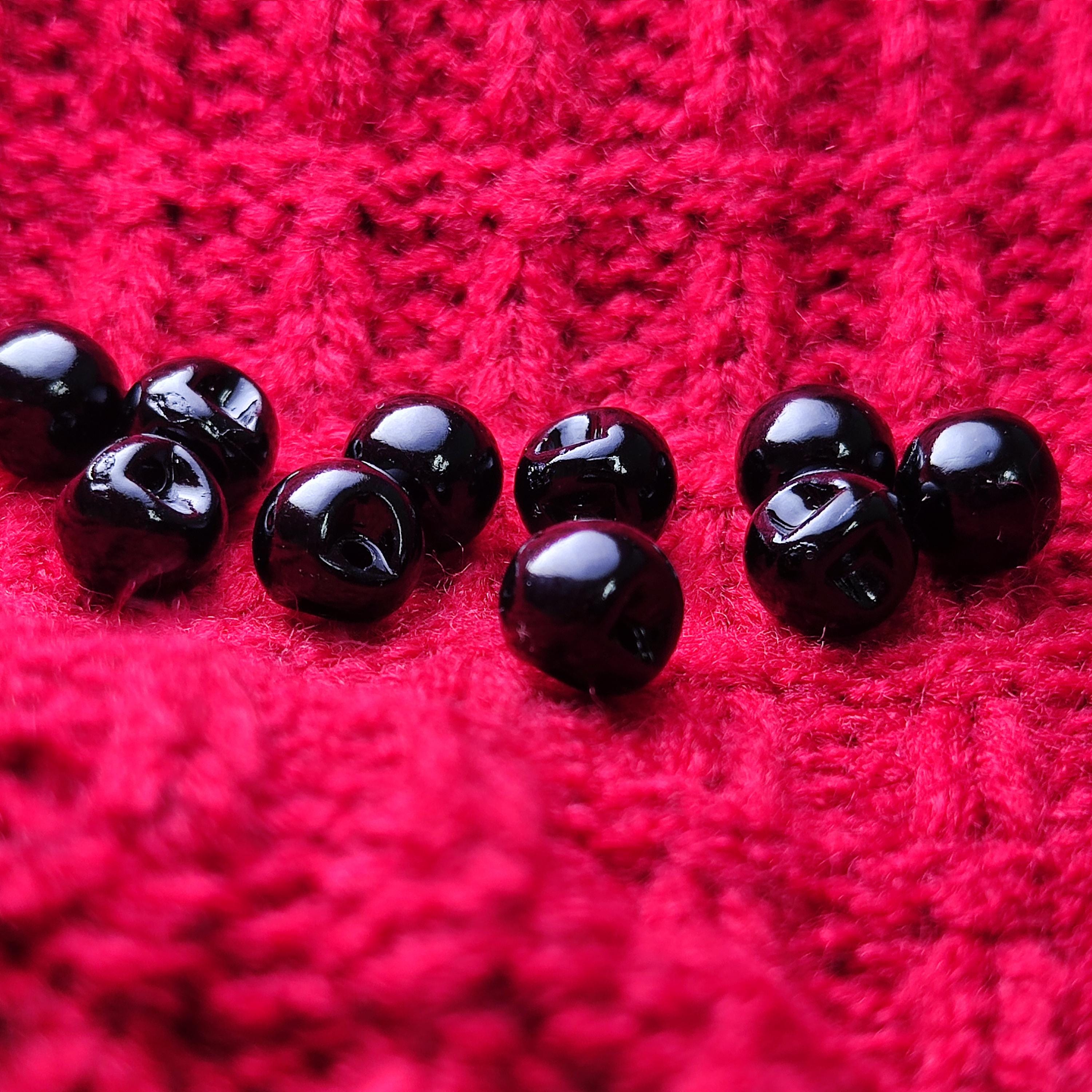 Lot De 10 Boutons Boules Jaunes Nacrés 13mm - Occasion