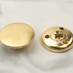 Gold Metal Shank Buttons , Flat Top Design, 15mm, 18mm, 20mm, 23mm or 25mm, Pack of 10(B1459)