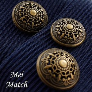 Metal Buttons, Floral Desgin, Anti Bronze Tone, 18mm, 23mm, or 25mm, Pack of 10(B877)