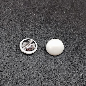 Half Dome Ivory Pearl Effect Buttons, 12mm, 15mm, 17mm, 19.5mm, Metal Shank, Pack of 5(B271)