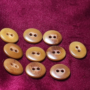 Botões ovais de corozo, marrons, 15 mm, 17 mm, 20 mm, a cor pode variar ligeiramente, pacote com 10 (B1942)