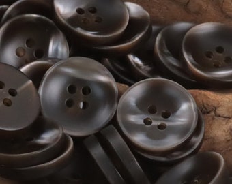 Chocolate Brown Buttons, Mingle, Bowl Shape, 15mm, 17.5mm, 20mm, 23mm or 25mm, Pack of 10(B668)