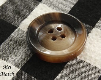 4-Loch-Knöpfe, Schildkröte braun, Kunststoff, 17 mm, 21 mm, 25 mm, 27,5 mm oder 30 mm, 10er-Pack (B933)