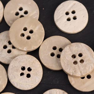 Earthy Beige Coconut Shell Buttons Unique Textured, 11.5mm to 28mm, Pack of 10(B1386)