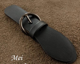Kilt Strap, Faux Leather with Black Metal Buckle,11cm/4.3", Pack of 2 Sets(B287B)