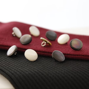 Pearl Shell Shirt Button, With Metal Loop, 11.5mm/0.45&quot;, Pack of 10(B109)