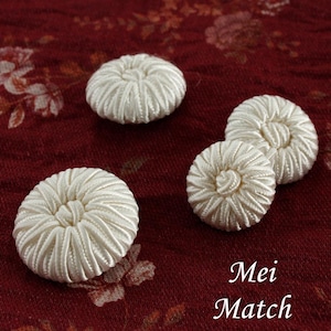 Fabric Covered Button in Beige, Plastic Shank,19mm to 25.5mm, Pack of 5(B319)