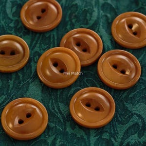 Bruna Corozo-knappar, fiskögondesign, färgen kan variera något, 11,5 mm, 15 mm, 18 mm eller 20 mm, 10-pack (B670)