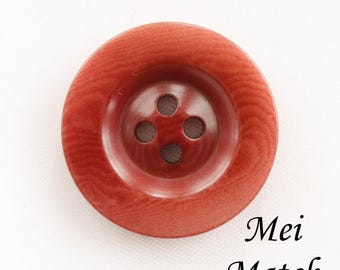 Botones Corozo color vino tinto, 4 agujeros, 18 mm, 20 mm, 23 mm o 25 mm, paquete de 10 (B1241)