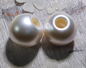 30mm/1.18" Beads with Big Hole, Artificial Pearl Beads(B2293)